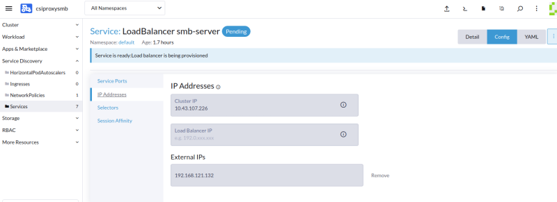 smb server service external ip