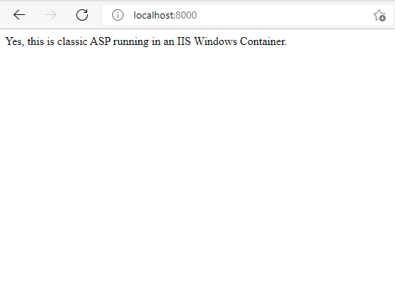 ASP Classic app from a container